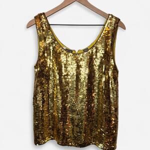 Vintage gold sequin tank blouse size small
